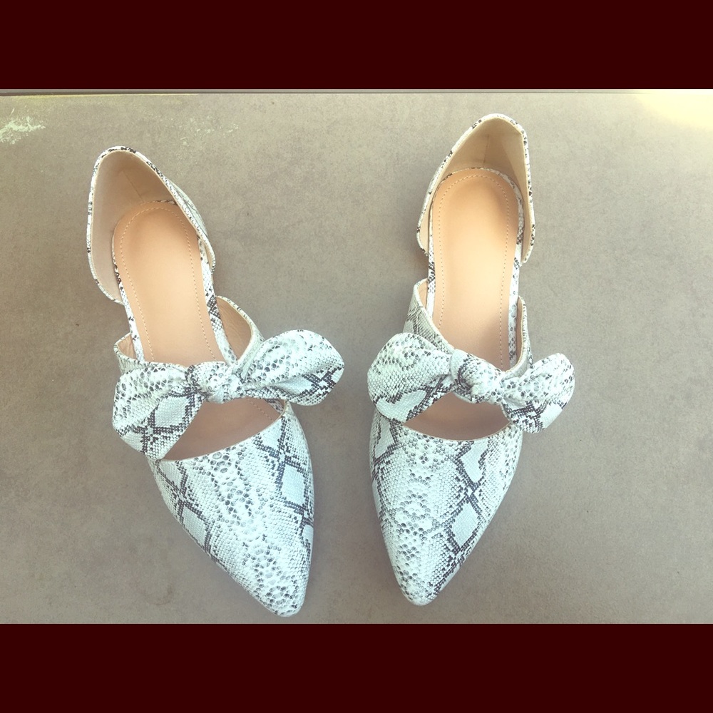 Snakeskin Print Flats 9